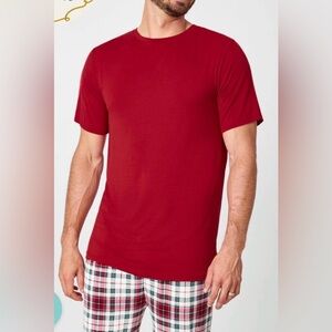 Little Sleepies Holiday Red Men's Short Sleeve Pajama Top, Size XL.